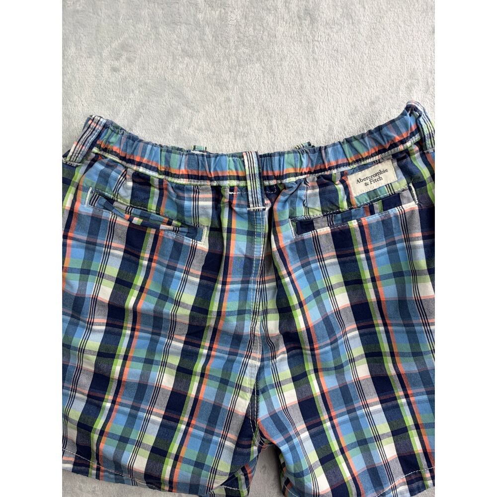 Abercrombie Flat Front Men's Plaid Shorts - Blue/Green - Size Large - Picture 7 of 10